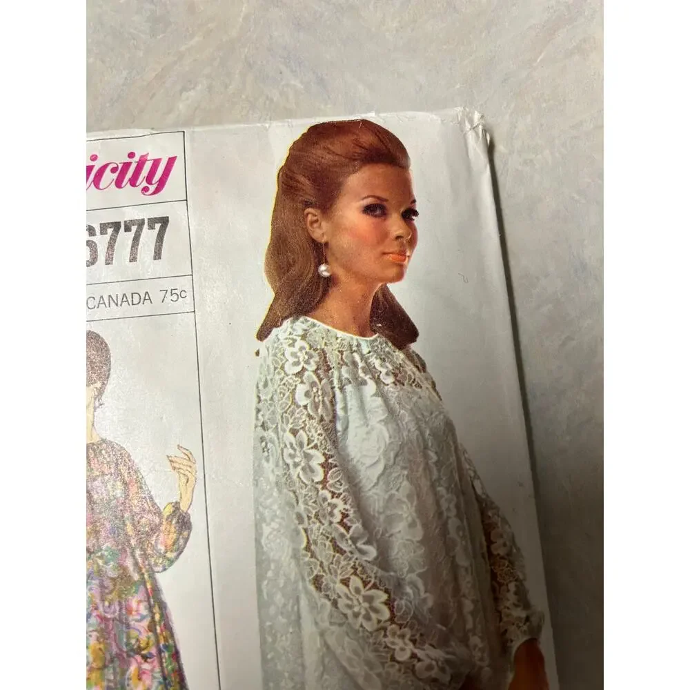 Vintage 1966 Simplicity Pattern #6777 Misses One Piece Dress‎ and Slip Size 14